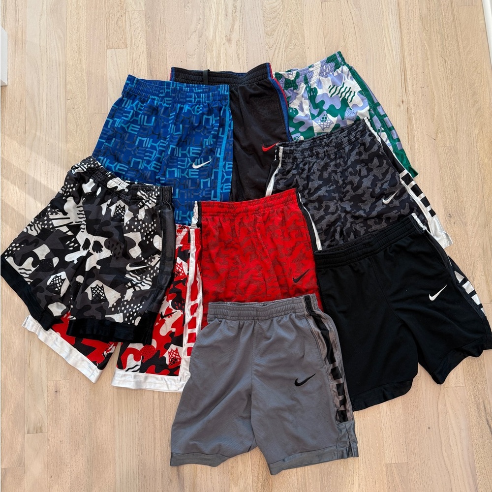 Lot of Nine Nike Boys Shorts - Size L